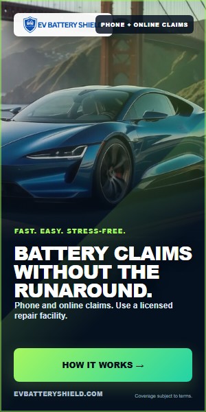 EV Battery Shield Simple Claims ad, 300 by 600