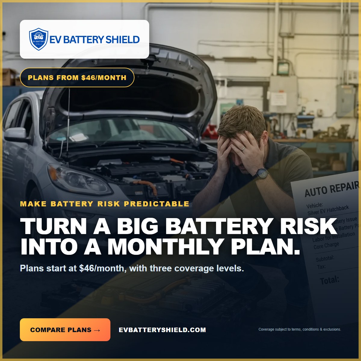 EV Battery Shield Predictable Cost ad, 1200 by 1200