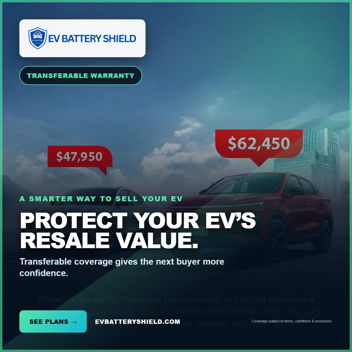 EV Battery Shield Resale Value ad, 1200 by 1200