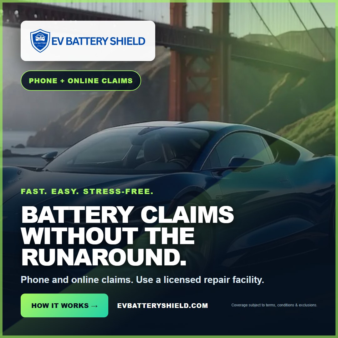 EV Battery Shield Simple Claims ad, 1080 by 1080