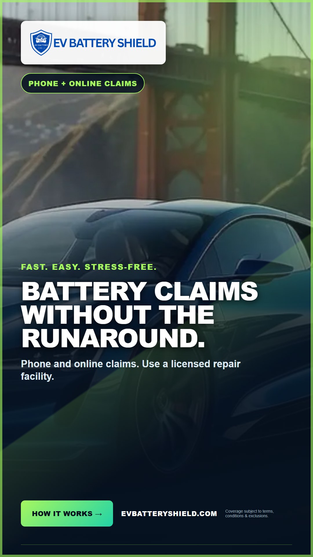 EV Battery Shield Simple Claims ad, 1080 by 1920