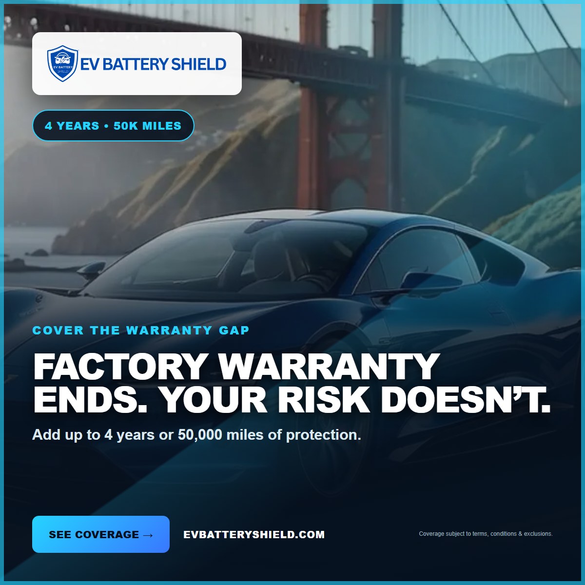EV Battery Shield Warranty Gap ad, 1200 by 1200