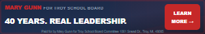 Mary Gunn Steady Leadership ad, 300 by 50