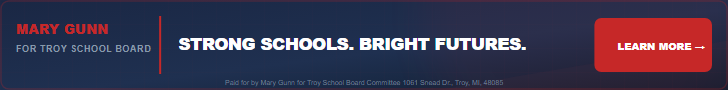 Mary Gunn Strong Schools ad, 728 by 90