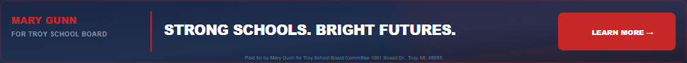 Mary Gunn Strong Schools ad, 970 by 90