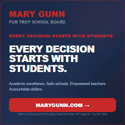 Mary Gunn Students First ad, 250 by 250