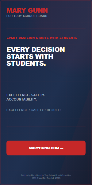 Mary Gunn Students First ad, 300 by 600