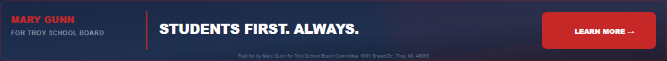 Mary Gunn Students First ad, 970 by 90